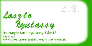 laszlo nyulassy business card